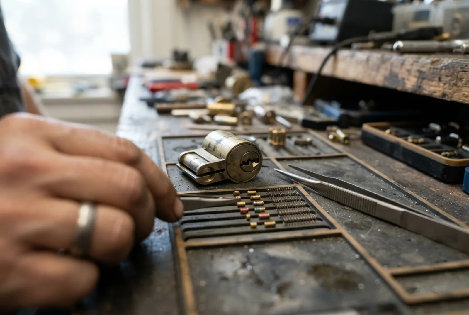 Rekey or replace your locks: lock cylinder pins laid out for rekeying