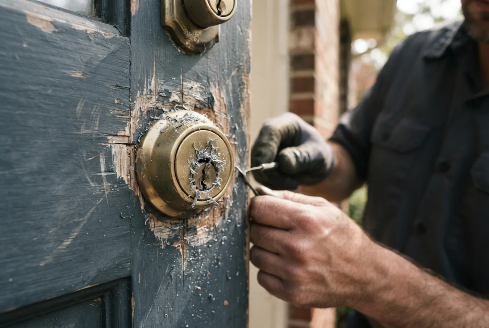 Locksmith scams in Maryland: a needlessly drilled lock cylinder