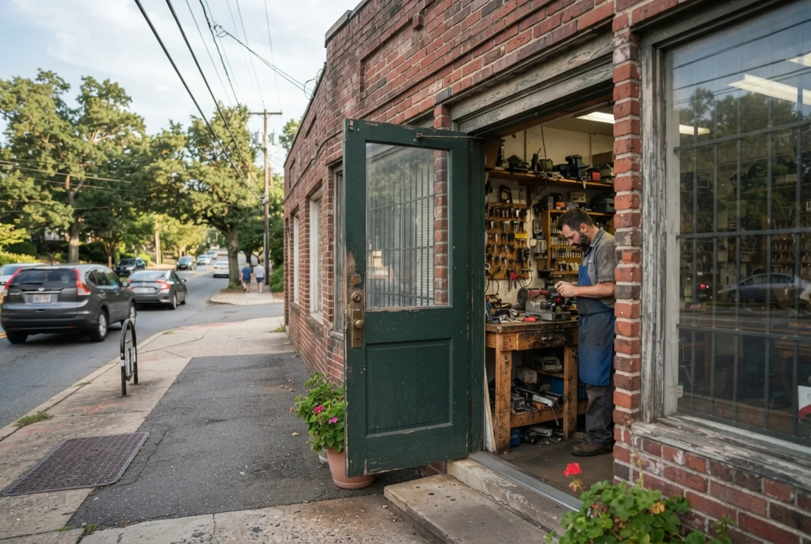 Locksmith scams in Maryland: a real locksmith shop with a fixed street address