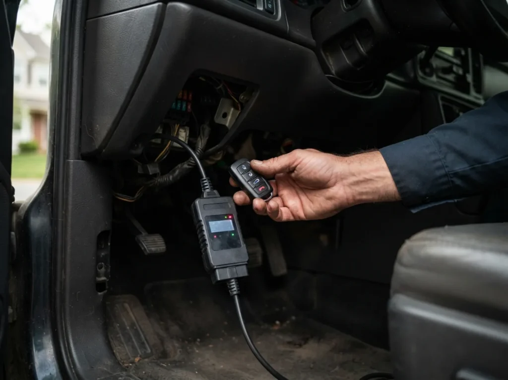 Programming a car key fob with a diagnostic tool
