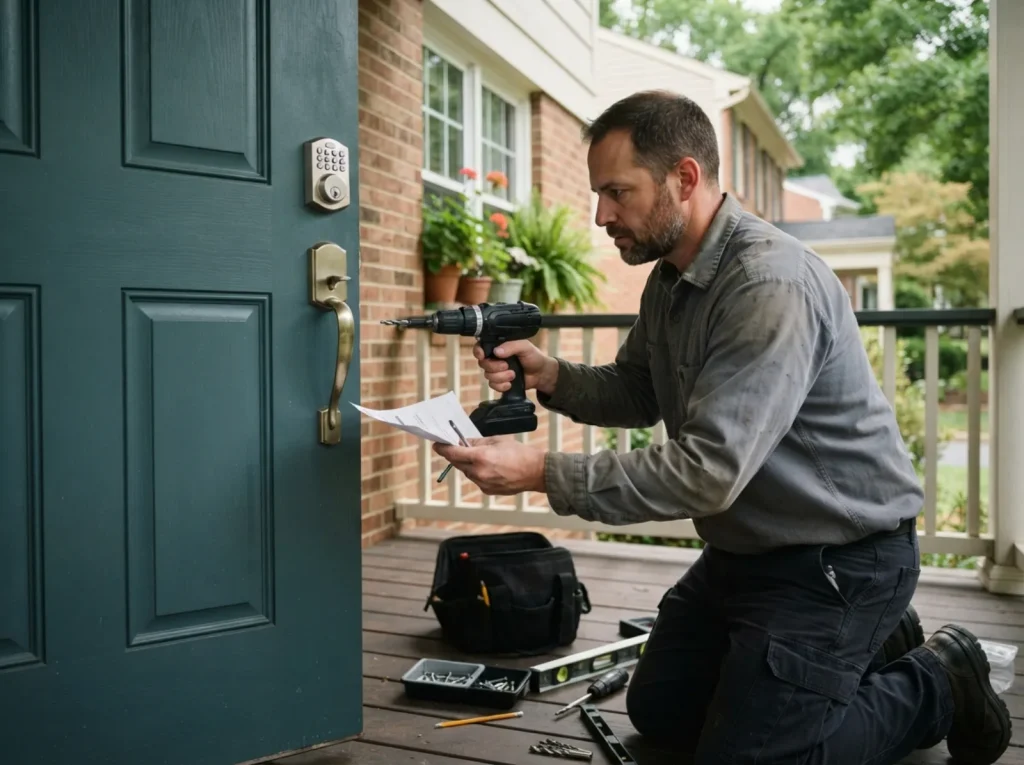 Installing a keypad smart lock