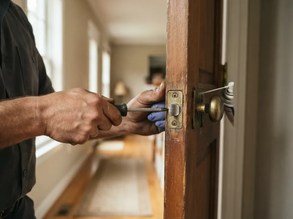 Repairing a sticking door lock
