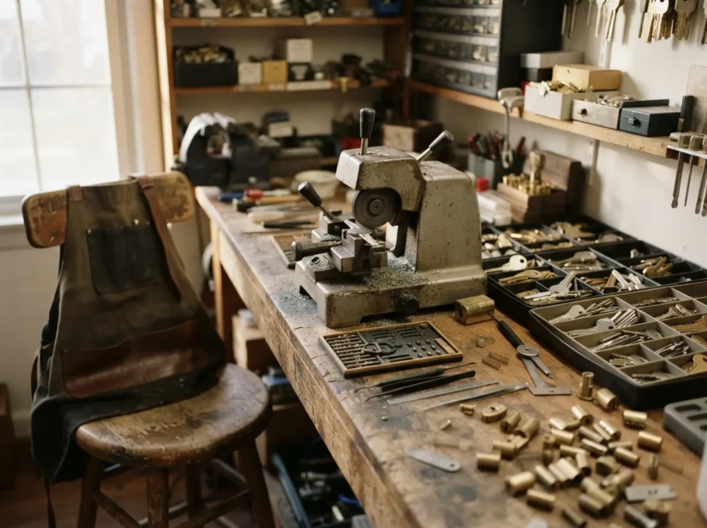 The A1 Super Locksmith workbench in Rockville