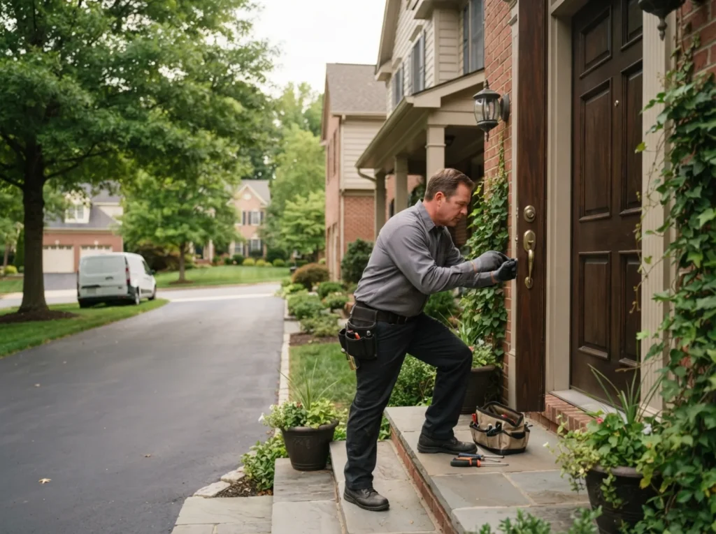 Locksmith at a detached family home